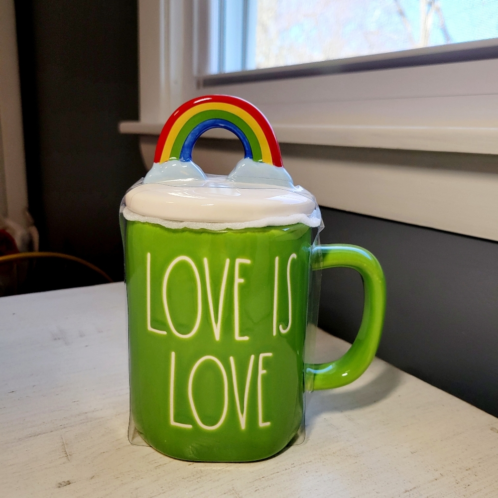 Rae Dunn LOVE IS LOVE Rainbow 🌈 Figural Mug